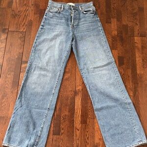 Zara The Boo Full Length Light Blue Wide-Leg Women's Jeans